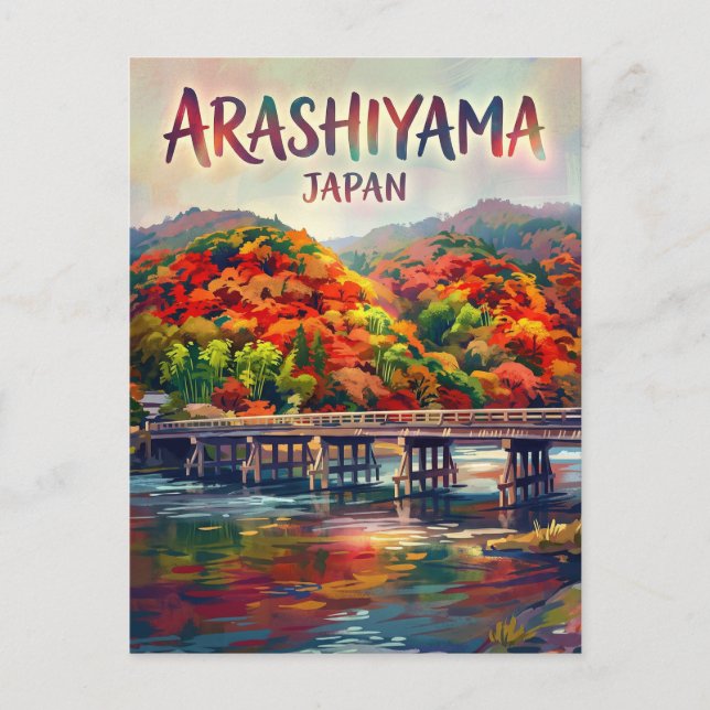 Cartão Postal Floresta de Bambu Arashiyama Japão (Frente)