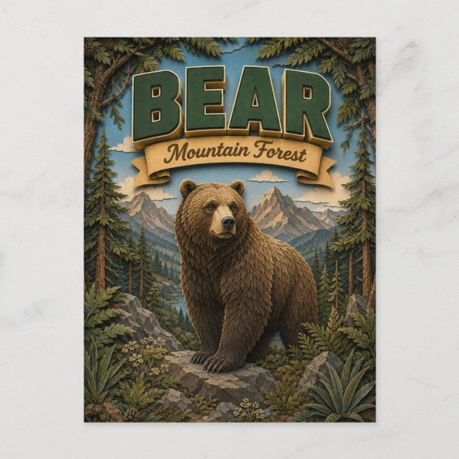 Cartão Postal Floresta de Bear Mountain POPCUT (Frente)