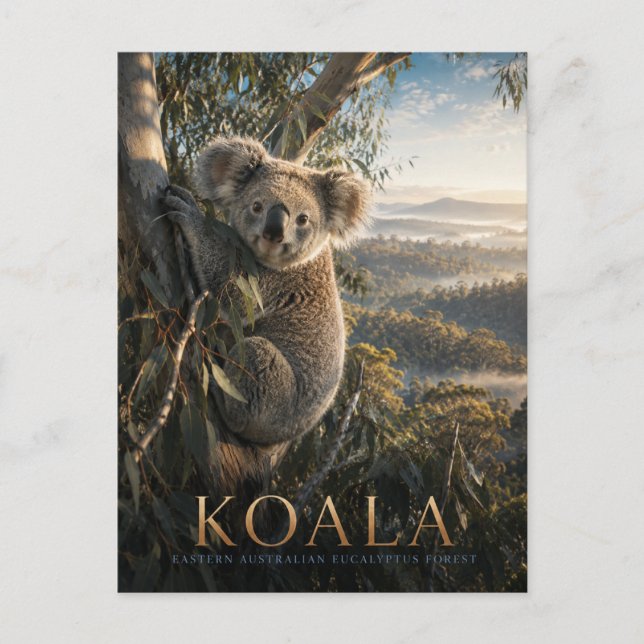 Cartão Postal Floresta de Eucalipto de Coalas ANIMAIS (Frente)