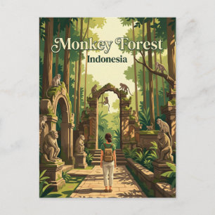 Cartão Postal Floresta de Macacos de Ubud Indonésia