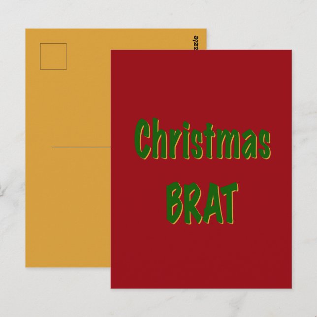 Cartão Postal Floresta De Natal, Dourado Brat, Vermelho Crimson (Frente/Verso)