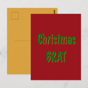 Cartão Postal Floresta de Natal Verde Dourado Bêbado em Carmesim