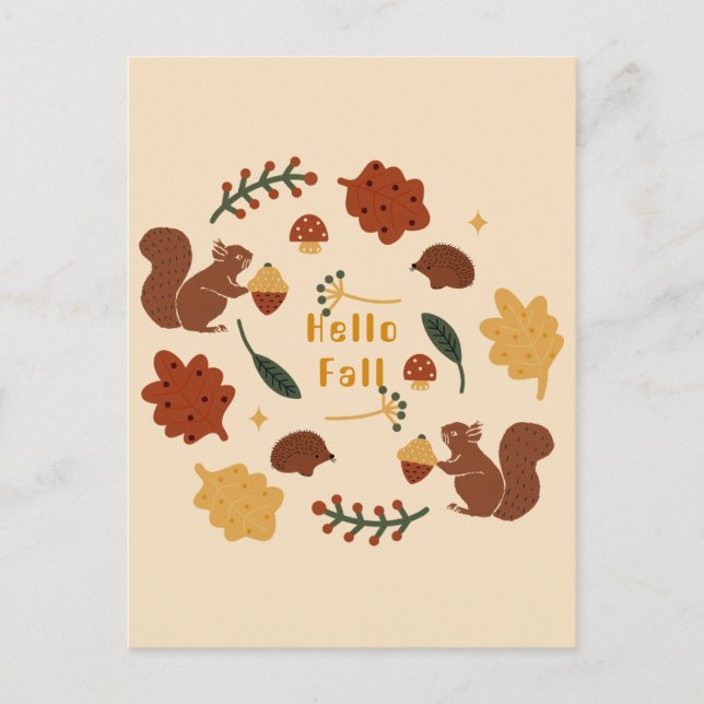 Cartão Postal Floresta de queda personalizada (Frente)