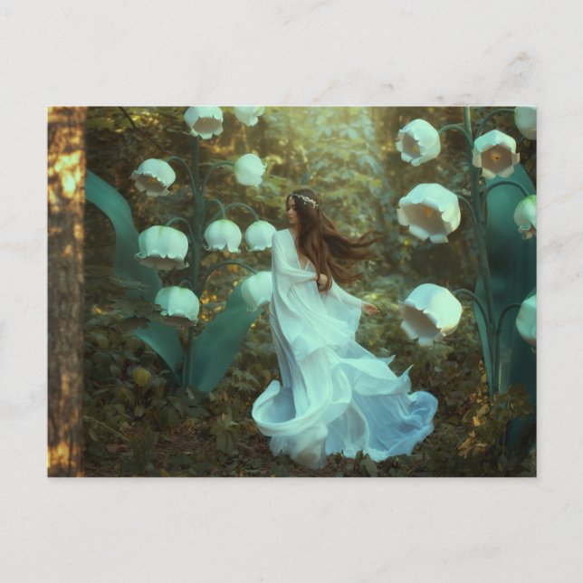 Cartão Postal Floresta Fantasia da Fada do Lírio do Vale (Frente)