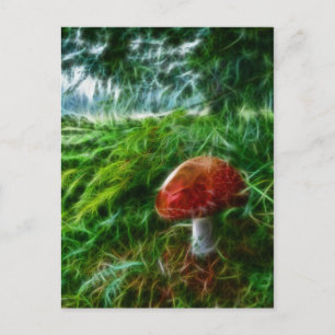 Cartão Postal Floresta Fractal Mushroom
