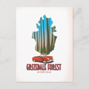 Cartão Postal floresta grizdale distrito do lago inglaterra mapa