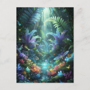 Cartão Postal Floresta Mágica Enluarada Bioluinescente