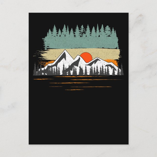 Cartão Postal Floresta Montanhas Natureza Acampamento Trilha (Frente)