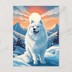 Cartão Postal Floresta montanhosa de inverno samoia durante o pô