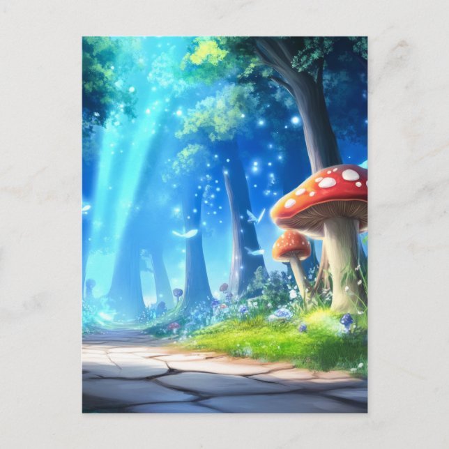 Cartão Postal Floresta Mushroom (Frente)