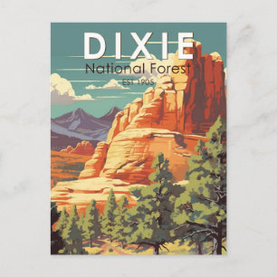Cartão Postal Floresta Nacional de Dixie Utah Viagem Arte Vintag