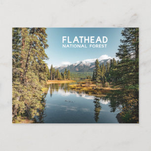 Cartão Postal Floresta Nacional de Flathead Montana Foto do Lago
