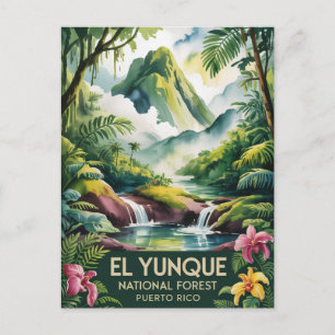 Cartão Postal Floresta Nacional El Yunque Porto Rico Pintura