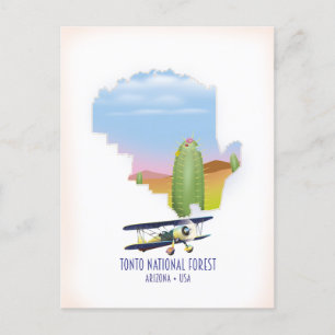 Cartão Postal Floresta nacional Tonto Arizona EUA mapa