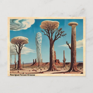 Cartão Postal Floresta Petrificada Arizona Viagens Antigas