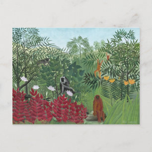 Cartão Postal Floresta Tropical com Macacos, 1910 (óleo na canva