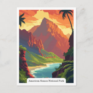 Cartão Postal Floresta tropical do Parque Nacional da Samoa Amer
