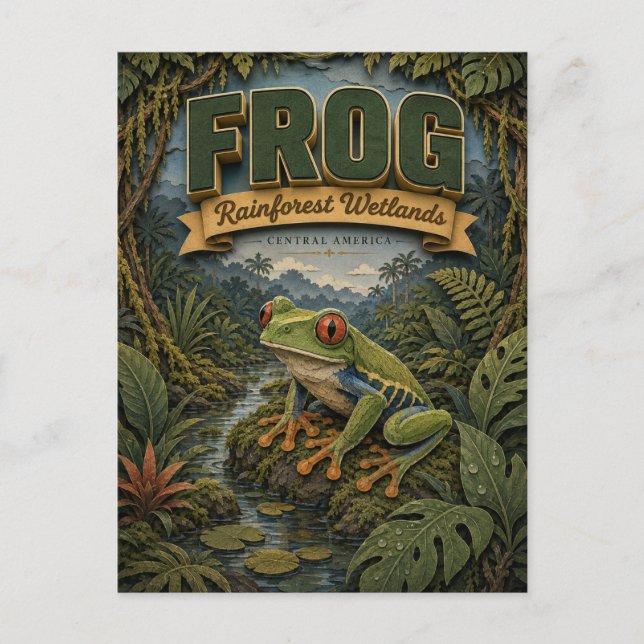Cartão Postal Floresta Tropical Úmida de Rãs POPCUT (Frente)