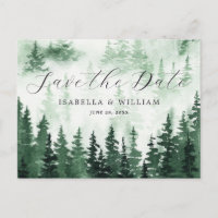 Floresta Verde De Aquarela Salva O Cartão-Postal D