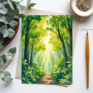 Cartão Postal Floresta Verde Exuberante Paisagem da Natureza A