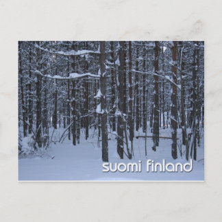 Cartão Postal Florestas de inverno de Suomi, Finlândia
