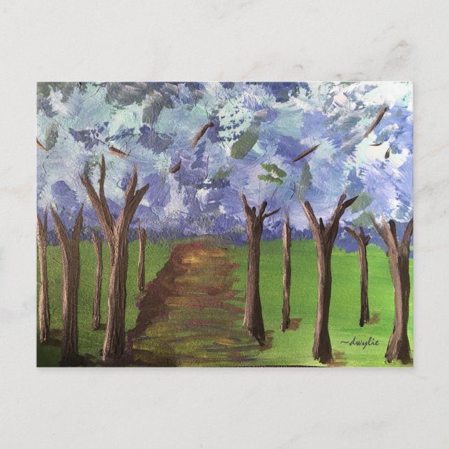 Cartão Postal Florestas de outono Azul (Frente)