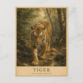 Cartão Postal Florestas de Tigres da Índia VINTAGE