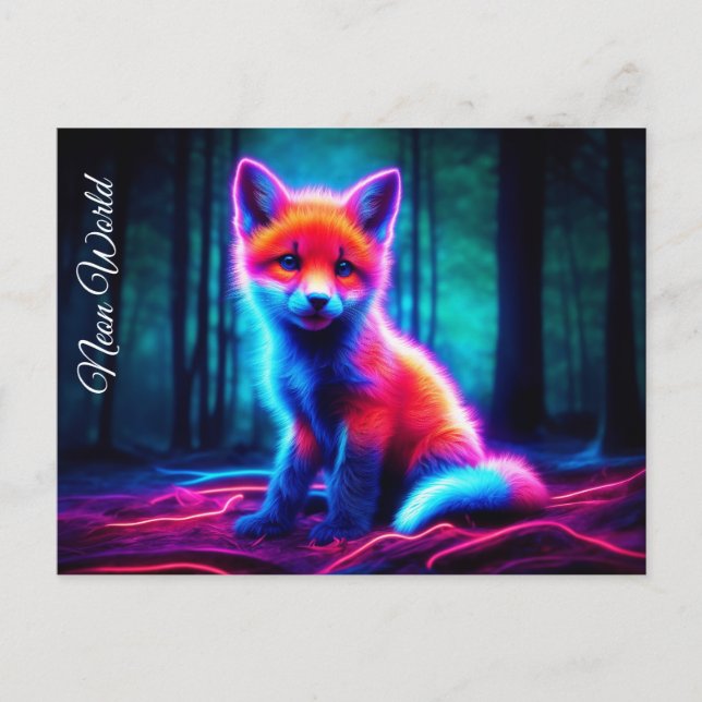Cartão Postal Florestas escuras profundas de raposa luminescente (Frente)