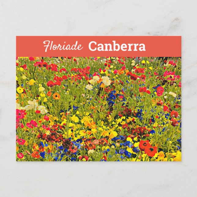 Cartão Postal Floriade Canberra viagem de arte digital Austrália (Frente)