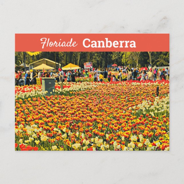 Cartão Postal Floriade Canberra viagem de arte digital Austrália (Frente)