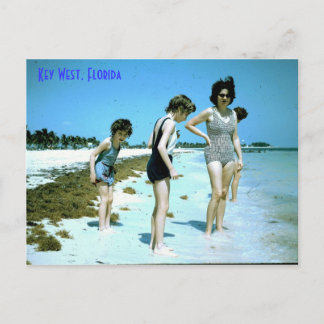 Cartão Postal Flórida 1965 praia de Key West, Key West, Flórida