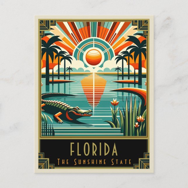 Cartão Postal Flórida | Art Deco (Frente)