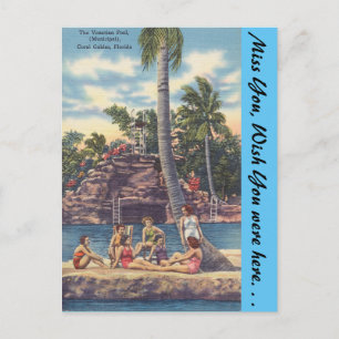 Cartão Postal Flórida, Coral Gables, Piscina veneziana