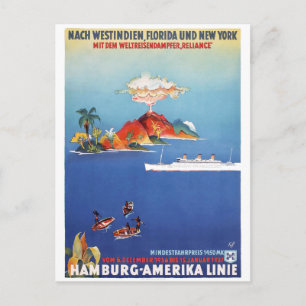 Cartão Postal Florida Cruises Restaura o Poster vintage Alemão