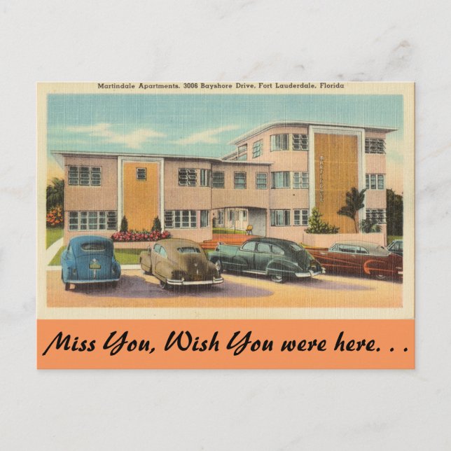 Cartão Postal Florida, Ft. Lauderdale, Apartamentos Martindale (Frente)