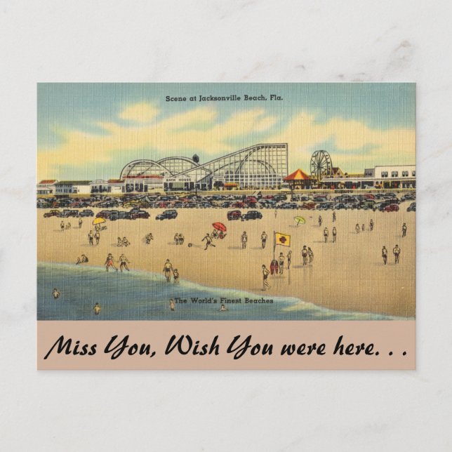 Cartão Postal Flórida, Jacksonville, praias melhores do mundo. (Frente)