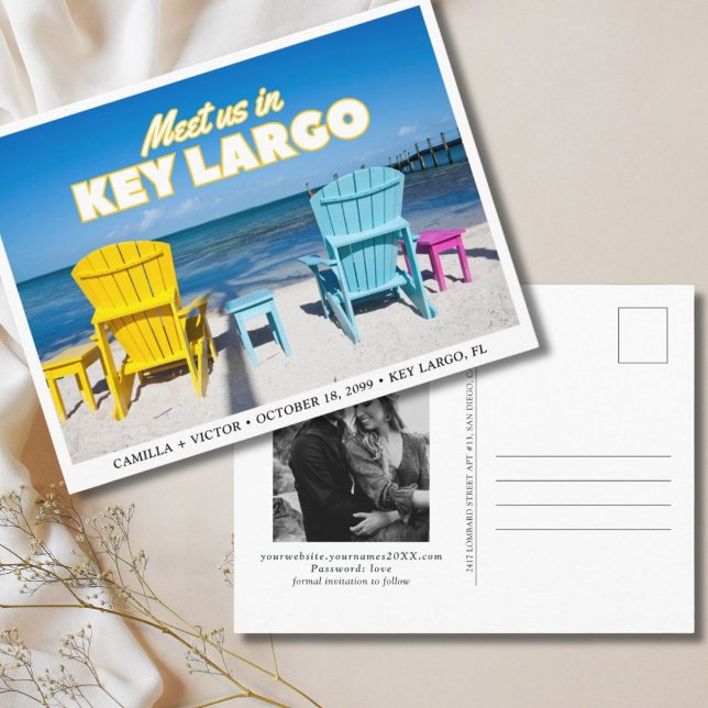 Cartão Postal Florida Key Largo Wedding Salve o Cartão-Postal de (Florida Key Largo Wedding Save the Date Postcard
)