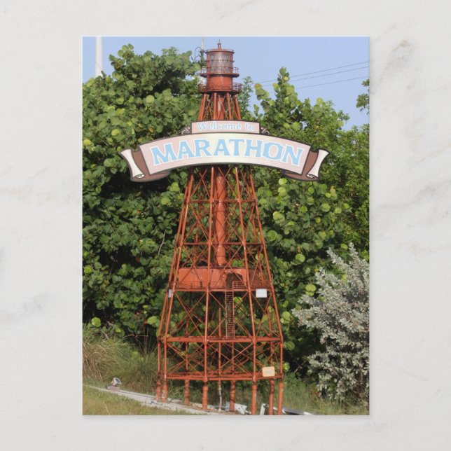 Cartão Postal Florida Keys: Bem-vindos à Maratona ao longo dos E (Frente)