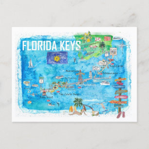 Cartão Postal Florida Keys Key West Marathon Key Largo