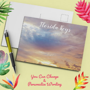Cartão Postal Flórida Keys Vibrant Sunset Cloudscape