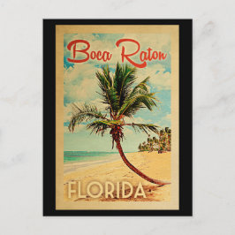 Cartão postal Flórida Palm Tree Beach Retro
