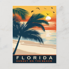 Cartão Postal Flórida, Pôr do sol na praia, Viagem