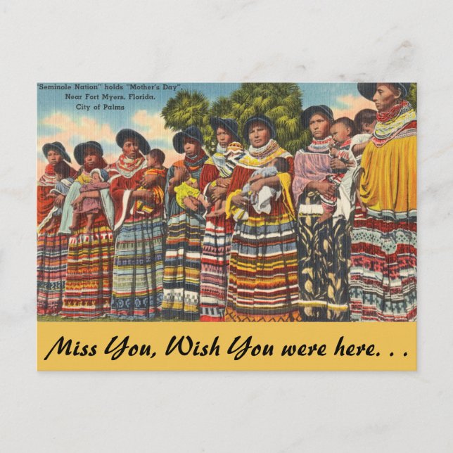 Cartão Postal Flórida, Seminoles Ft. Myers (Frente)