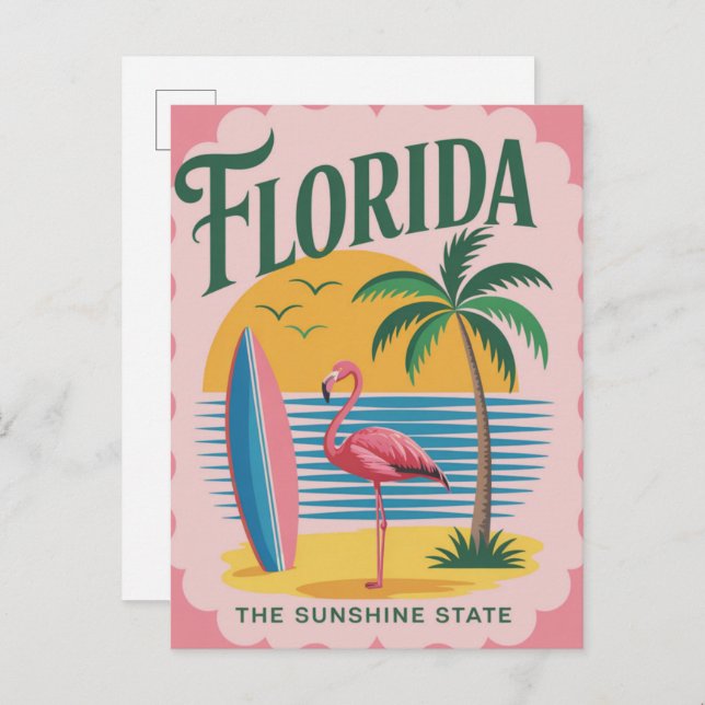 Cartão Postal Florida USA Vintage Travel (Frente/Verso)