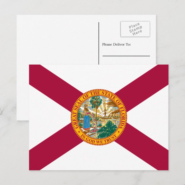 Cartão Postal Floridian Flag, Flag da Florida (Frente/Verso)