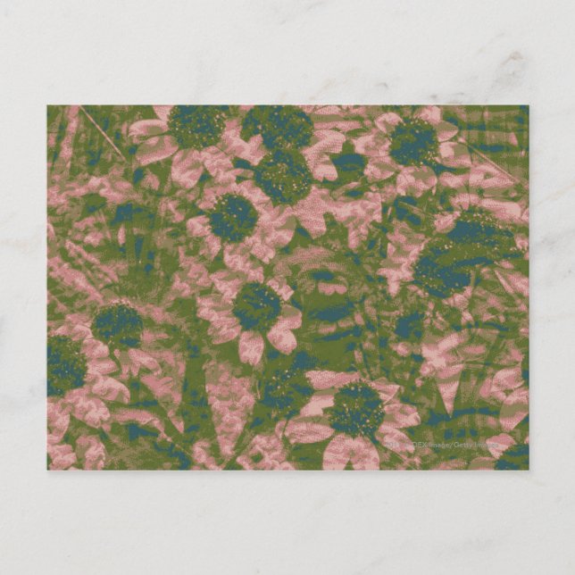 Cartão Postal Flower camouflage pattern (Frente)