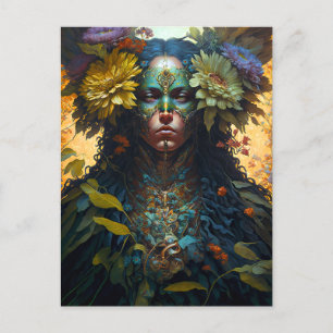 Cartão Postal Flower Goddese Fantasy Art