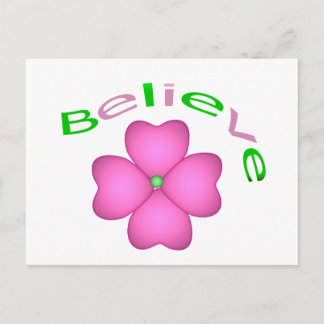 Cartão Postal Flower Inspirational Acredita