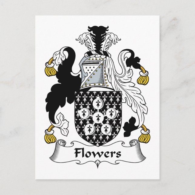 Cartão Postal Flowers Family Crest (Frente)