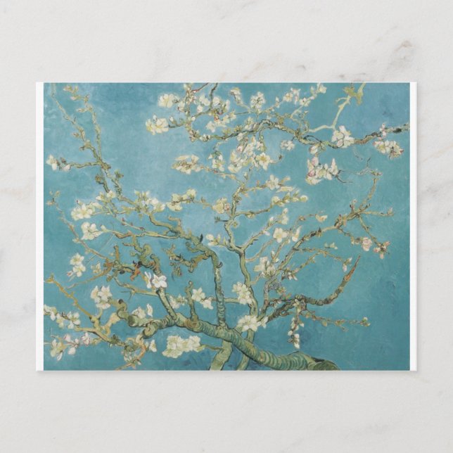 Cartão Postal Flowers Gogh Branches Almond Blossoms Nature (Frente)